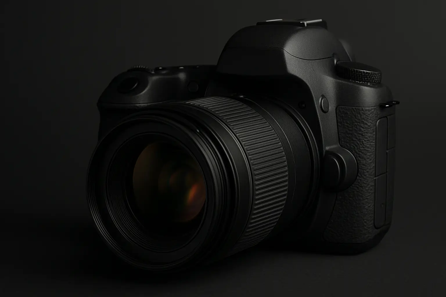 Naslovna Professional DSLR camera on dark background — high-end photography equipment for content creators and visual media professionals.